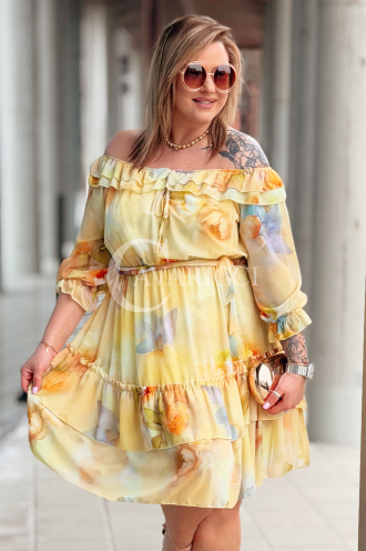 ELISABETH Kleid in Gelb – Große Größen | Cavaricci.de