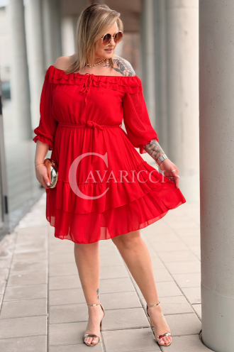 ELISABETH Kleid in Rot – Große Größen | Cavaricci.de