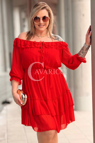 ELISABETH Kleid in Rot – Große Größen | Cavaricci.de