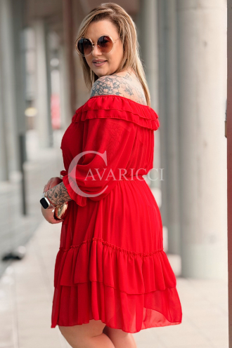 ELISABETH Kleid in Rot – Große Größen | Cavaricci.de