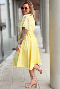 CLARISSA Kleid in Gelb – Große Größen | Cavaricci.de