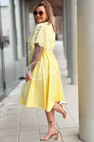 CLARISSA Kleid in Gelb – Große Größen | Cavaricci.de