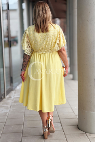 CLARISSA Kleid in Gelb – Große Größen | Cavaricci.de