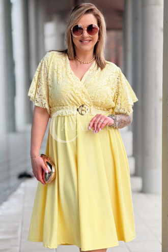 CLARISSA Kleid in Gelb – Große Größen | Cavaricci.de