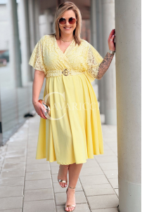CLARISSA Kleid in Gelb – Große Größen | Cavaricci.de