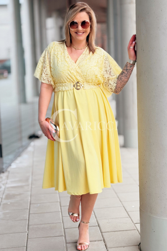CLARISSA Kleid in Gelb – Große Größen | Cavaricci.de