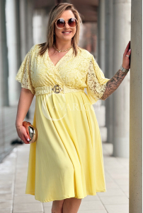 CLARISSA Kleid in Gelb – Große Größen | Cavaricci.de