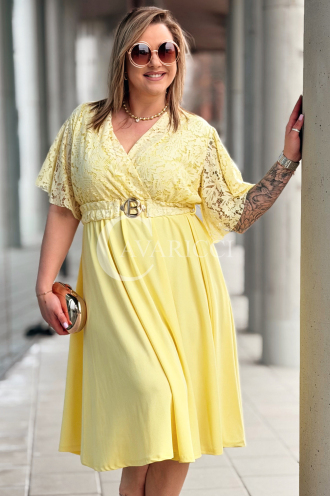 CLARISSA Kleid in Gelb – Große Größen | Cavaricci.de