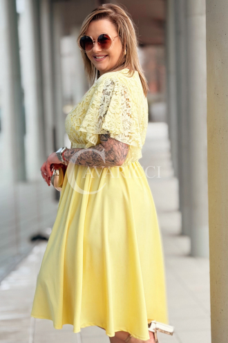 CLARISSA Kleid in Gelb – Große Größen | Cavaricci.de