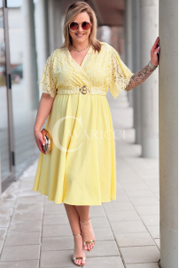 CLARISSA Kleid in Gelb – Große Größen | Cavaricci.de