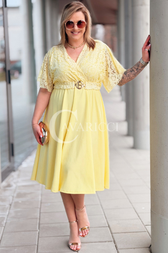 CLARISSA Kleid in Gelb – Große Größen | Cavaricci.de