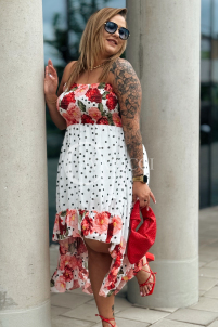 VALENTINA Kleid in Rot – Große Größen | Cavaricci.de