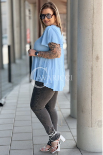 Bluse in Hellblau – Große Größen | Cavaricci.de