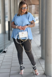 Bluse in Hellblau – Große Größen | Cavaricci.de