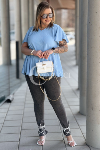 Bluse in Hellblau – Große Größen | Cavaricci.de