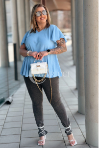 Bluse in Hellblau – Große Größen | Cavaricci.de