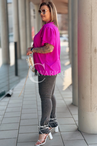 Bluse in Fuchsia – Große Größen | Cavaricci.de