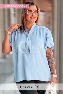 Bluse in Hellblau – Große Größen | Cavaricci.de