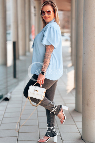 Bluse in Hellblau – Große Größen | Cavaricci.de