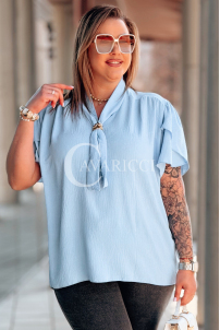 Bluse in Hellblau – Große Größen | Cavaricci.de