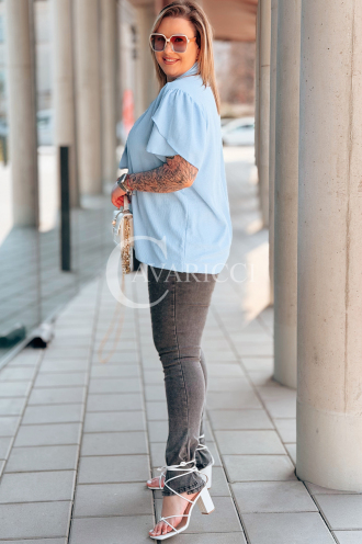 Bluse in Hellblau – Große Größen | Cavaricci.de