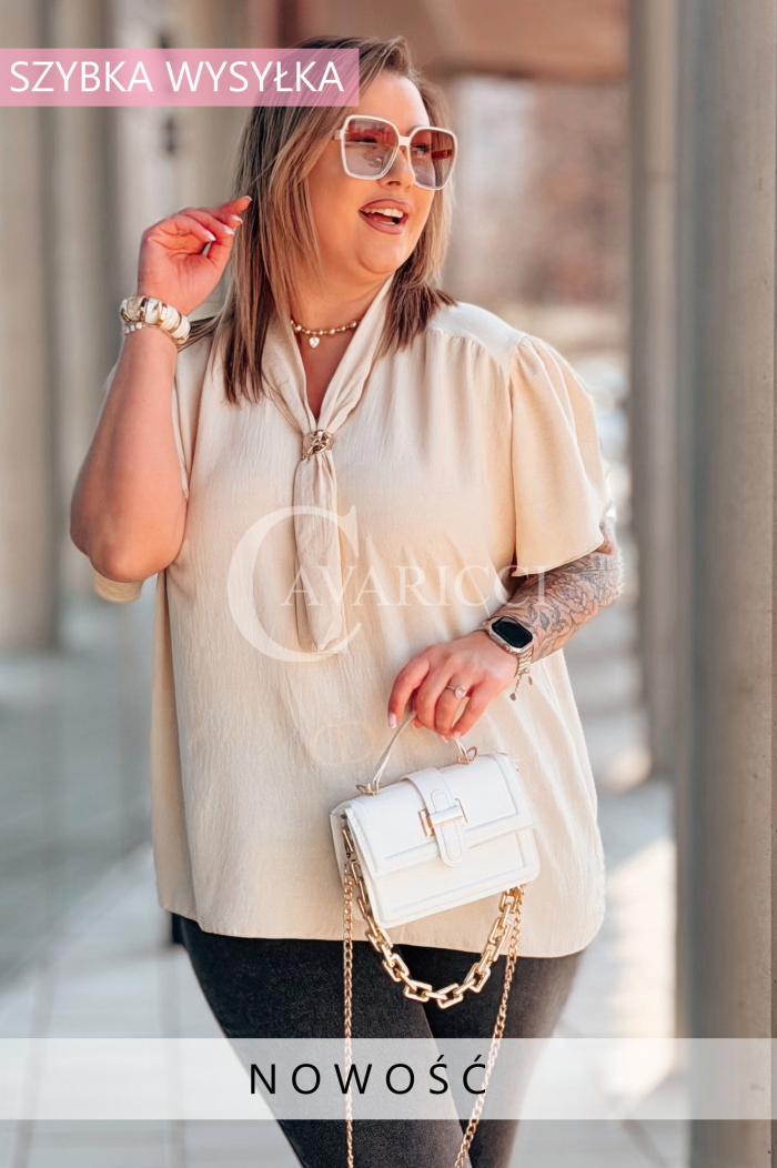 Bluse in Beige – Große Größen | Cavaricci.de