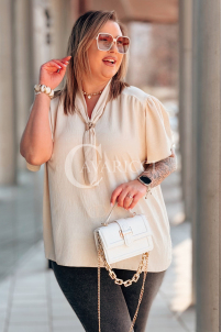 Bluse in Beige – Große Größen | Cavaricci.de