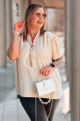 Bluse in Beige – Große Größen | Cavaricci.de