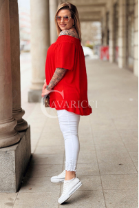 Bluse in Rot – Große Größen | Cavaricci.de