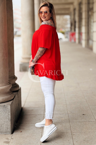 Bluse in Rot – Große Größen | Cavaricci.de