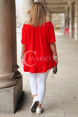 Bluse in Rot – Große Größen | Cavaricci.de