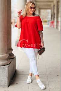 Bluse in Rot – Große Größen | Cavaricci.de