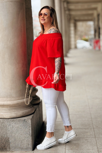 Bluse in Rot – Große Größen | Cavaricci.de
