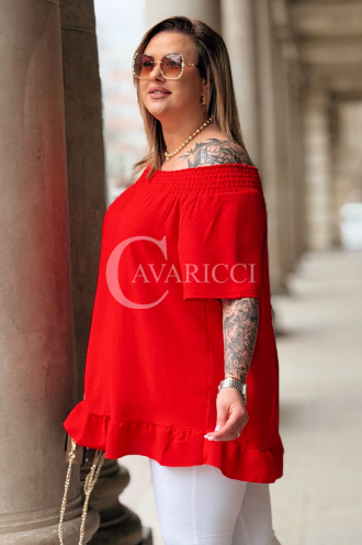 Bluse in Rot – Große Größen | Cavaricci.de