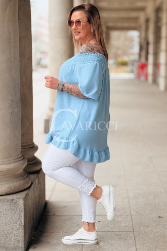 Bluse in Hellblau – Große Größen | Cavaricci.de
