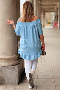 Bluse in Hellblau – Große Größen | Cavaricci.de
