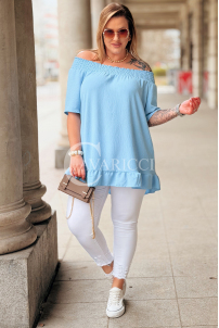 Bluse in Hellblau – Große Größen | Cavaricci.de