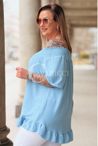 Bluse in Hellblau – Große Größen | Cavaricci.de
