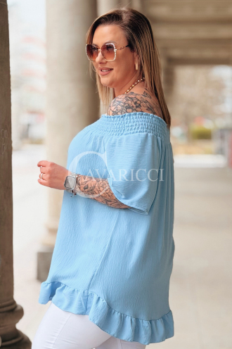 Bluse in Hellblau – Große Größen | Cavaricci.de
