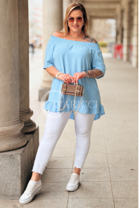 Bluse in Hellblau – Große Größen | Cavaricci.de