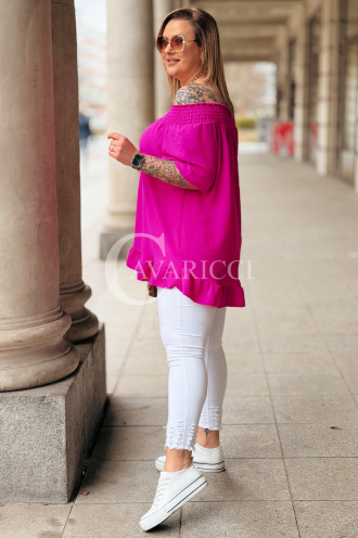 Bluse in Fuchsia – Große Größen | Cavaricci.de
