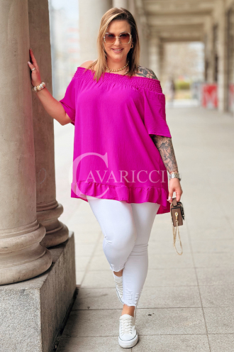Bluse in Fuchsia – Große Größen | Cavaricci.de
