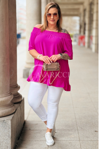 Bluse in Fuchsia – Große Größen | Cavaricci.de