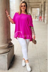 Bluse in Fuchsia – Große Größen | Cavaricci.de