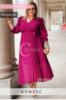 Elegancka Sukienka DINA – Luksusowe Plisy Idealne na Komunię i Wesele Kolor Purpurowy
