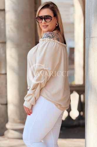 Bluse in Beige – Große Größen | Cavaricci.de