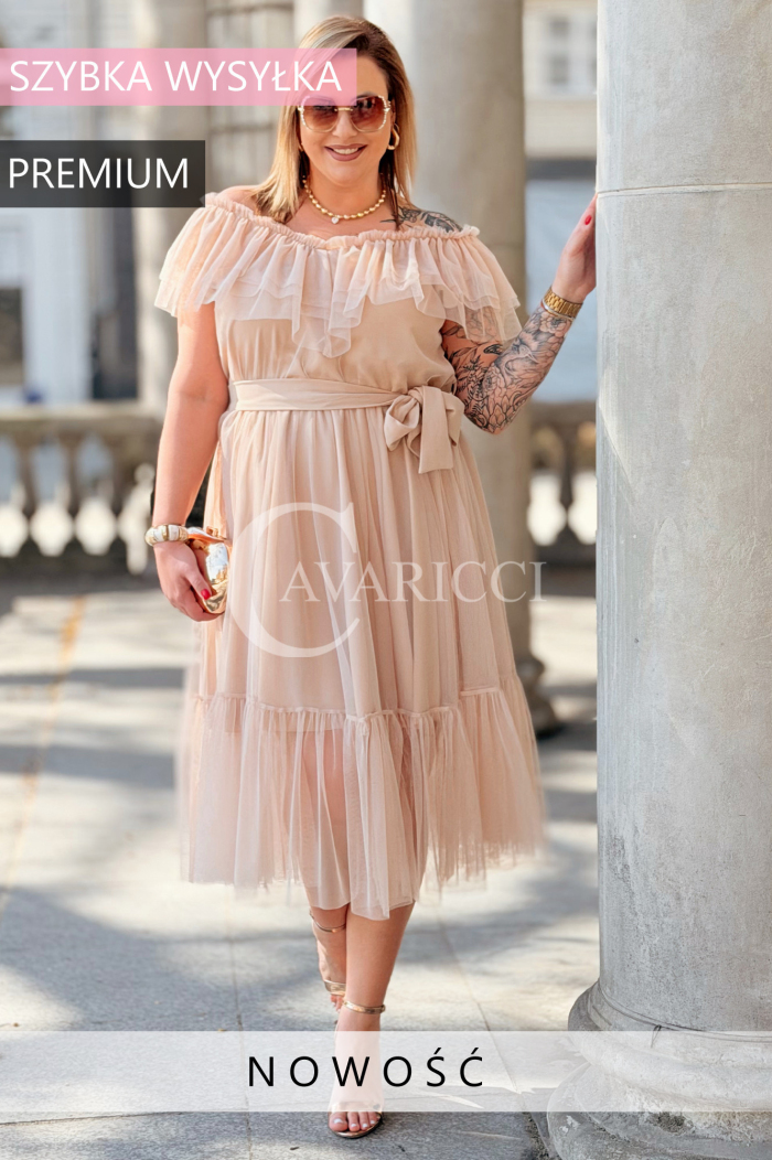 Kleid in Beige – Große Größen | Cavaricci.de