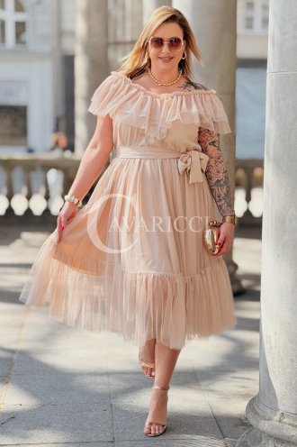 Kleid in Beige – Große Größen | Cavaricci.de