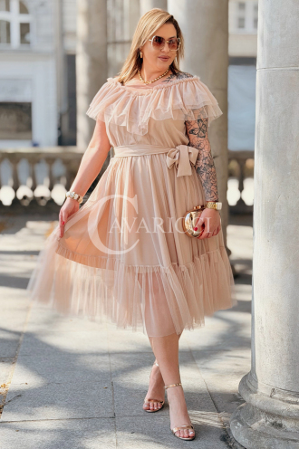 Kleid in Beige – Große Größen | Cavaricci.de