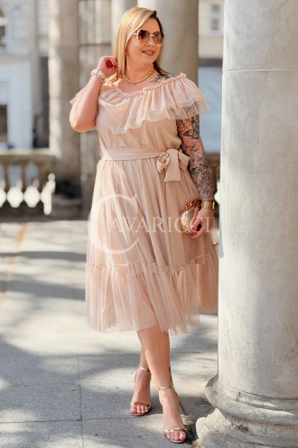 Kleid in Beige – Große Größen | Cavaricci.de